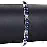 14 1/2 Carat Sapphire and Diamond Alternating Mens Tennis Bracelet In 14 Karat White Gold, 8 1/2 Inches Image-4