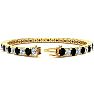 9 3/4 Carat Mens Black Diamond Tennis Bracelet, White Diamond, In 14 Karat Yellow Gold, 7 1/2 Inches Image-2