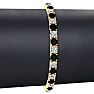 9 3/4 Carat Mens Black Diamond Tennis Bracelet, White Diamond, In 14 Karat Yellow Gold, 7 1/2 Inches Image-4