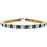 11 3/4 Carat Blue and White Diamond Mens Tennis Bracelet In 14 Karat Yellow Gold, 9 Inches Image-1