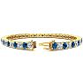 11 3/4 Carat Blue and White Diamond Mens Tennis Bracelet In 14 Karat Yellow Gold, 9 Inches Image-2