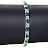 11 3/4 Carat Blue and White Diamond Mens Tennis Bracelet In 14 Karat Yellow Gold, 9 Inches Image-4
