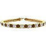 10 1/2 Carat Chocolate Bar Brown Champagne and White Diamond Mens Tennis Bracelet In 14 Karat Yellow Gold, 8 Inches Image-1