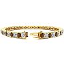 10 1/2 Carat Chocolate Bar Brown Champagne and White Diamond Mens Tennis Bracelet In 14 Karat Yellow Gold, 8 Inches Image-2