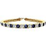 11 3/4 Carat Sapphire and Diamond Mens Tennis Bracelet In 14 Karat Yellow Gold, 7 1/2 Inches Image-1