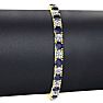 11 3/4 Carat Sapphire and Diamond Mens Tennis Bracelet In 14 Karat Yellow Gold, 7 1/2 Inches Image-4