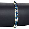 11 1/5 Carat Blue and White Diamond Alternating Mens Tennis Bracelet In 14 Karat Yellow Gold, 8 1/2 Inches Image-4