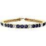 12 3/4 Carat Sapphire and Diamond Alternating Mens Tennis Bracelet In 14 Karat Yellow Gold, 7 1/2 Inches Image-1