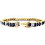 12 3/4 Carat Sapphire and Diamond Alternating Mens Tennis Bracelet In 14 Karat Yellow Gold, 7 1/2 Inches Image-2