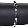 12 3/4 Carat Sapphire and Diamond Alternating Mens Tennis Bracelet In 14 Karat Yellow Gold, 7 1/2 Inches Image-4