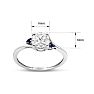 3/4 Carat Moissanite and Created Sapphire Ring In Sterling Silver Image-5