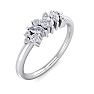 1/3 Carat Round and Marquise Diamond Ring In 14 Karat White Gold Image-2