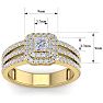 1 Carat Princess Shape Double Halo Diamond Engagement Ring In 14 Karat Yellow Gold Image-5