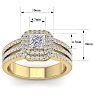 1 1/2 Carat Princess Shape Double Halo Diamond Engagement Ring In 14 Karat Yellow Gold Image-5