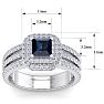 2 Carat Princess Shape Double Halo Sapphire and Diamond Engagement Ring In 14 Karat White Gold Image-5