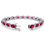 Ruby Bracelet; Ruby Tennis Bracelet; 11 Carat Oval Shape Ruby and Diamond Bracelet In 14 Karat White Gold Image-2