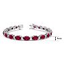 Ruby Bracelet; Ruby Tennis Bracelet; 11 Carat Oval Shape Ruby and Diamond Bracelet In 14 Karat White Gold Image-4