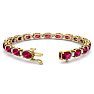 Ruby Bracelet; Ruby Tennis Bracelet; 11 Carat Oval Shape Ruby and Diamond Bracelet In 14 Karat Yellow Gold Image-2