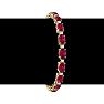 Ruby Bracelet; Ruby Tennis Bracelet; 11 Carat Oval Shape Ruby and Diamond Bracelet In 14 Karat Yellow Gold Image-5