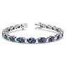 8 1/2 Carat Oval Shape Mystic Topaz and Diamond Bracelet In 14 Karat White Gold, 7 Inches Image-1