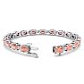 9 Carat Oval Shape Morganite Bracelet With Diamonds In 14 Karat White Gold, 7 Inches Image-2
