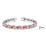 9 Carat Oval Shape Morganite Bracelet With Diamonds In 14 Karat White Gold, 7 Inches Image-4