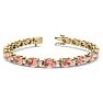 9 Carat Oval Shape Morganite Bracelet With Diamonds In 14 Karat Yellow Gold, 7 Inches Image-1