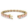 9 Carat Oval Shape Morganite Bracelet With Diamonds In 14 Karat Yellow Gold, 7 Inches Image-2