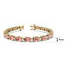 9 Carat Oval Shape Morganite Bracelet With Diamonds In 14 Karat Yellow Gold, 7 Inches Image-4