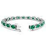 9 Carat Oval Shape Emerald and Diamond Bracelet In 14 Karat White Gold, 7 Inches Image-2