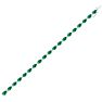9 Carat Oval Shape Emerald and Diamond Bracelet In 14 Karat White Gold, 7 Inches Image-3