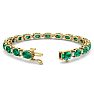 9 Carat Oval Shape Emerald and Diamond Bracelet In 14 Karat Yellow Gold, 9 Carat Oval Shape Emerald and Diamond Bracelet In 14 Karat Yellow Gold, 7 Inches Image-2
