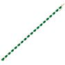 9 Carat Oval Shape Emerald and Diamond Bracelet In 14 Karat Yellow Gold, 9 Carat Oval Shape Emerald and Diamond Bracelet In 14 Karat Yellow Gold, 7 Inches Image-3