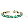 9 Carat Oval Shape Emerald and Diamond Bracelet In 14 Karat Yellow Gold, 9 Carat Oval Shape Emerald and Diamond Bracelet In 14 Karat Yellow Gold, 7 Inches Image-4