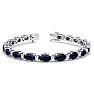 12 Carat Oval Shape Sapphire and Diamond Bracelet In 14 Karat White Gold, 12 Carat Oval Shape Sapphire and Diamond Bracelet In 14 Karat White Gold, 7 Inches Image-1