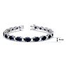 12 Carat Oval Shape Sapphire and Diamond Bracelet In 14 Karat White Gold, 12 Carat Oval Shape Sapphire and Diamond Bracelet In 14 Karat White Gold, 7 Inches Image-4