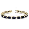 12 Carat Oval Shape Sapphire and Diamond Bracelet In 14 Karat Yellow Gold, 7 Inches Image-1