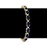 12 Carat Oval Shape Sapphire and Diamond Bracelet In 14 Karat Yellow Gold, 7 Inches Image-5