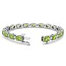 10 Carat Oval Shape Peridot and Diamond Bracelet In 14 Karat White Gold, 7 Inches Image-2