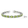 10 Carat Oval Shape Peridot and Diamond Bracelet In 14 Karat White Gold, 7 Inches Image-4