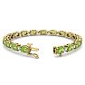 10 Carat Oval Shape Peridot and Diamond Bracelet In 14 Karat Yellow Gold, 7 Inches Image-2
