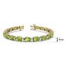 10 Carat Oval Shape Peridot and Diamond Bracelet In 14 Karat Yellow Gold, 7 Inches Image-4