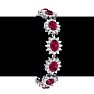 Ruby Bracelet; Ruby Tennis Bracelet; 25 Carat Oval Shape Ruby and Halo Diamond Bracelet In 14 Karat White Gold Image-5