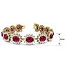 Ruby Bracelet; Ruby Tennis Bracelet; 25 Carat Oval Shape Ruby and Halo Diamond Bracelet In 14 Karat Yellow Gold Image-4