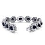 25 Carat Oval Shape Sapphire and Halo Diamond Bracelet In 14 Karat White Gold, 25 Carat Oval Shape Sapphire and Halo Diamond Bracelet In 14 Karat White Gold, 7 Inches Image-2