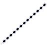25 Carat Oval Shape Sapphire and Halo Diamond Bracelet In 14 Karat White Gold, 25 Carat Oval Shape Sapphire and Halo Diamond Bracelet In 14 Karat White Gold, 7 Inches Image-3