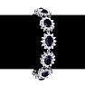 25 Carat Oval Shape Sapphire and Halo Diamond Bracelet In 14 Karat White Gold, 25 Carat Oval Shape Sapphire and Halo Diamond Bracelet In 14 Karat White Gold, 7 Inches Image-5