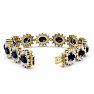 25 Carat Oval Shape Sapphire and Halo Diamond Bracelet In 14 Karat Yellow Gold, 7 Inches Image-2