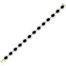 25 Carat Oval Shape Sapphire and Halo Diamond Bracelet In 14 Karat Yellow Gold, 7 Inches Image-3