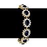 25 Carat Oval Shape Sapphire and Halo Diamond Bracelet In 14 Karat Yellow Gold, 7 Inches Image-5